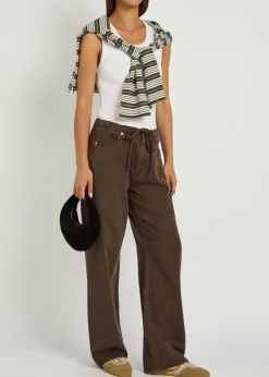 Phoebe drawstring wide-leg jeans