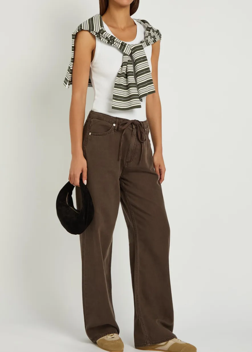 Phoebe drawstring wide-leg jeans