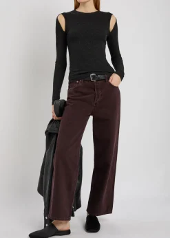 Pierce cold shoulder knit top
