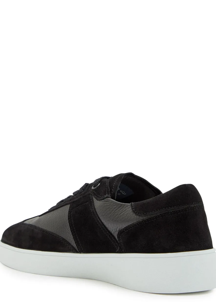 Pierre panelled grained leather sneakers