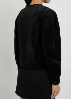 Pietra stud-embellished velvet jacket