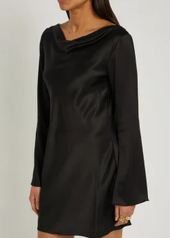Pike draped satin mini dress