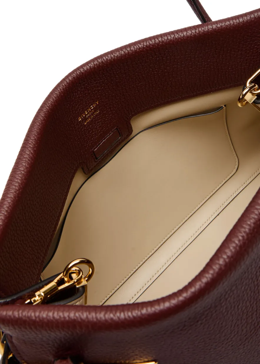 Pinch large grained leather top handle handle bag