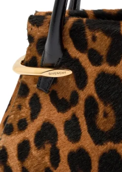 Pinch mini leopard calf-hair top handle bag