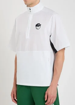 Pine appliquéd stretch-shell windshirt