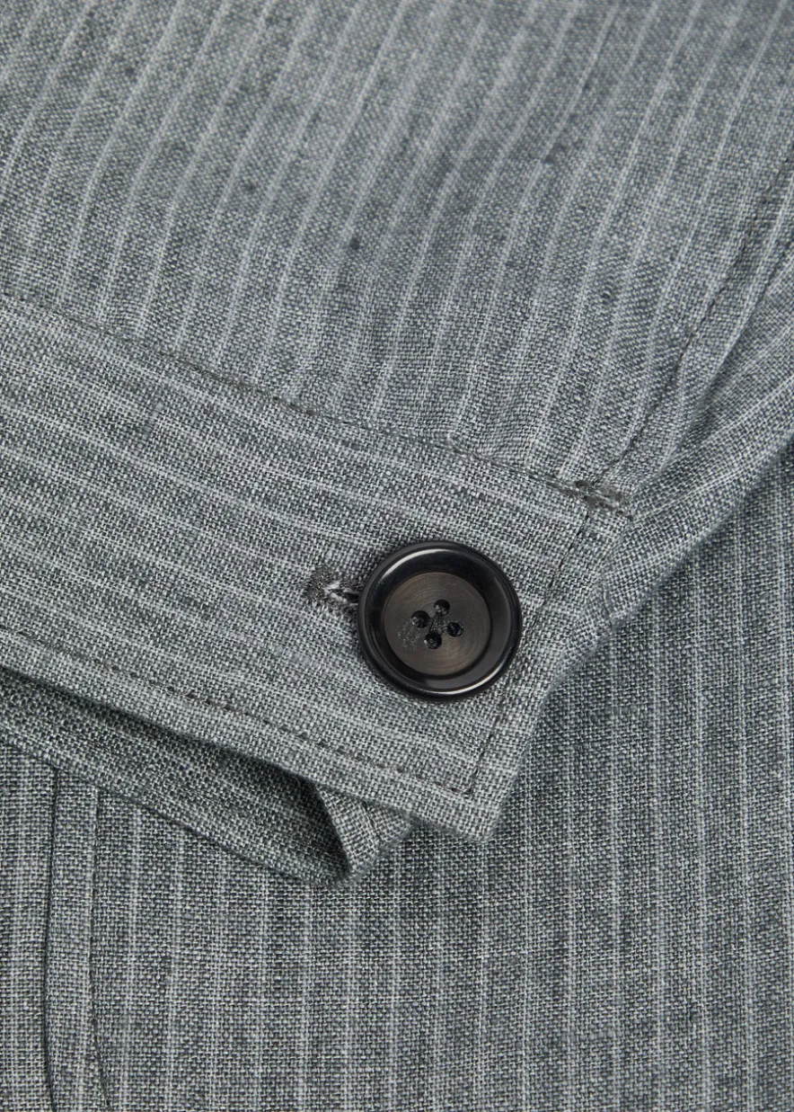 Pinstripe cotton-blend blazer