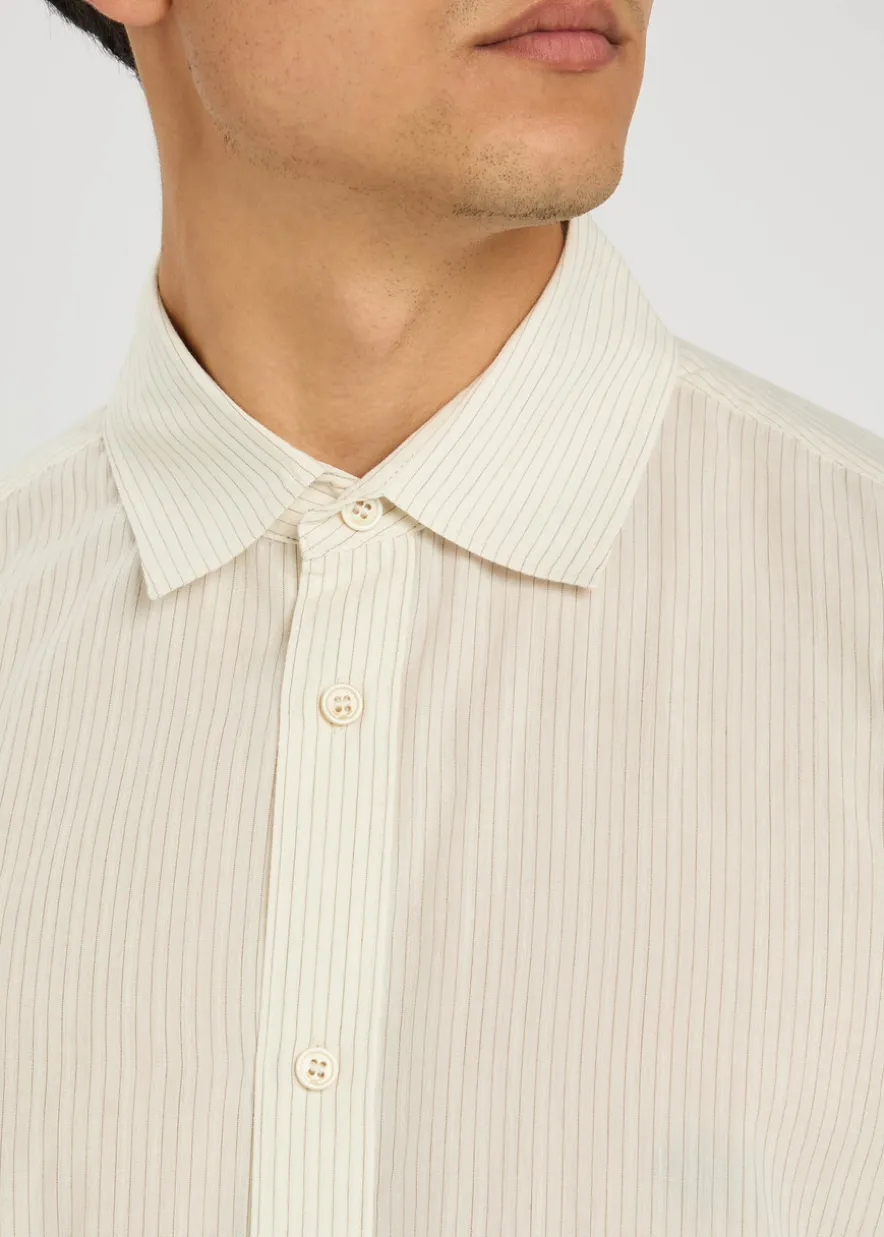 Pinstriped cotton shirt