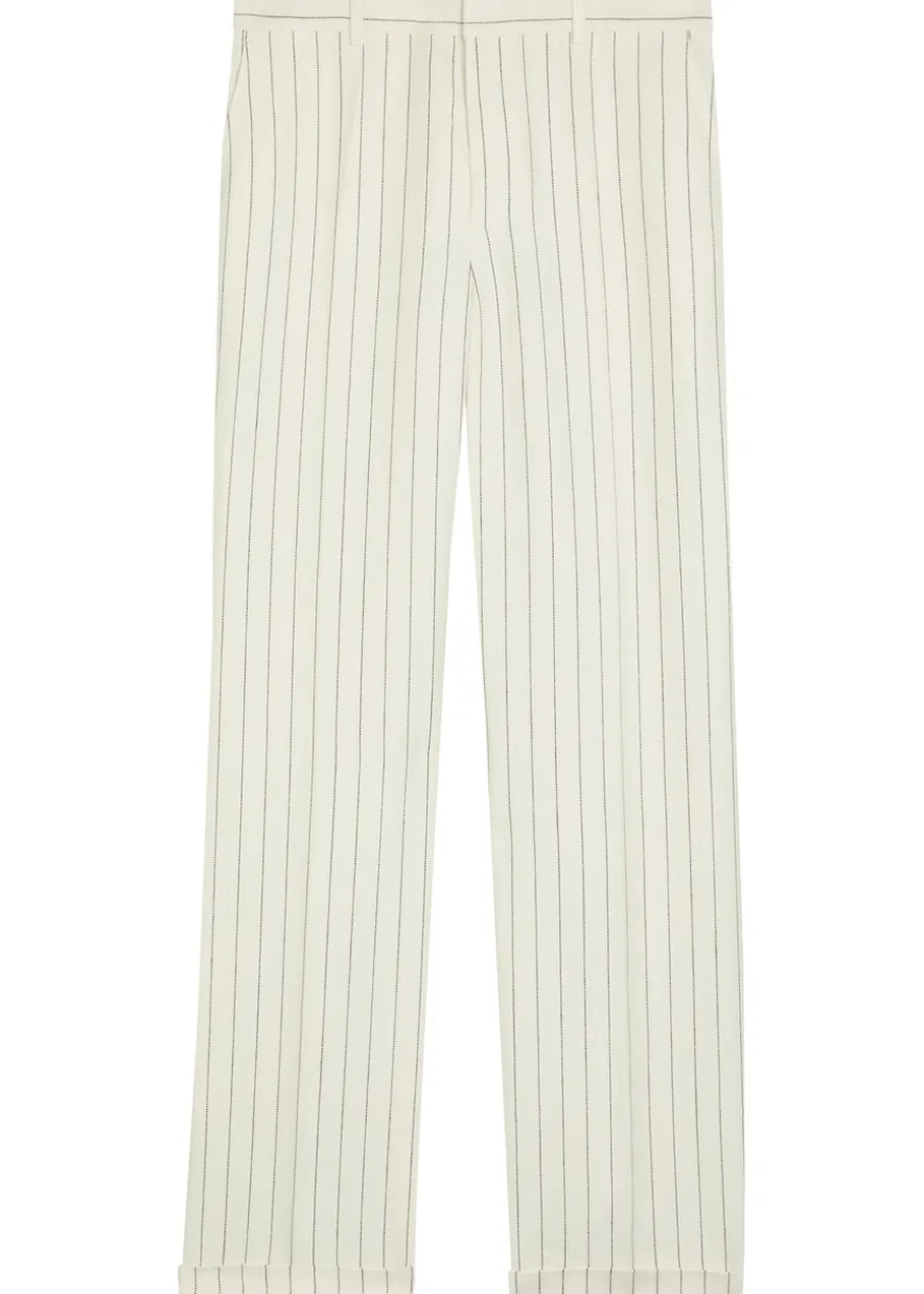Pinstriped straight-leg trousers