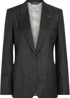 Pinstriped wool blazer