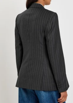 Pinstriped wool blazer