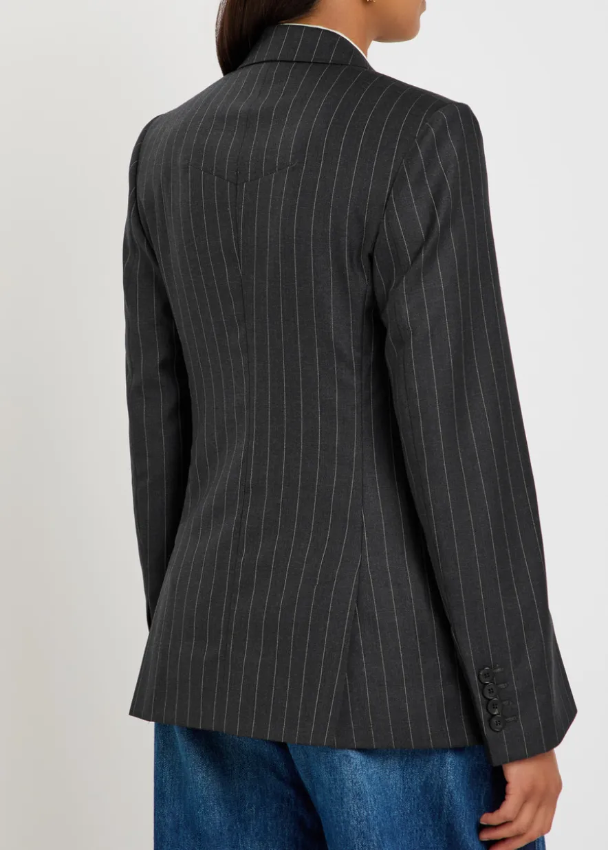 Pinstriped wool blazer