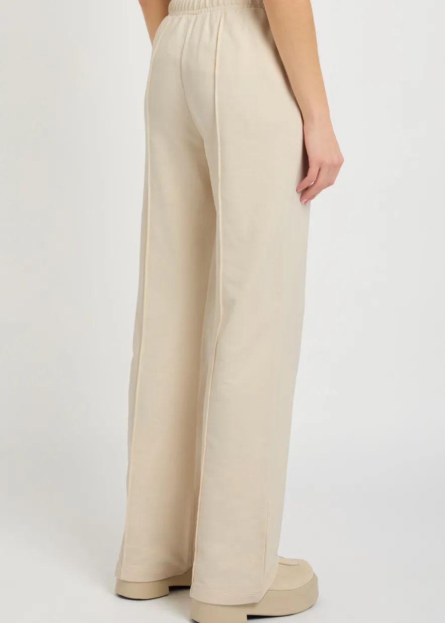 Pintuck straight-leg cotton sweatpants