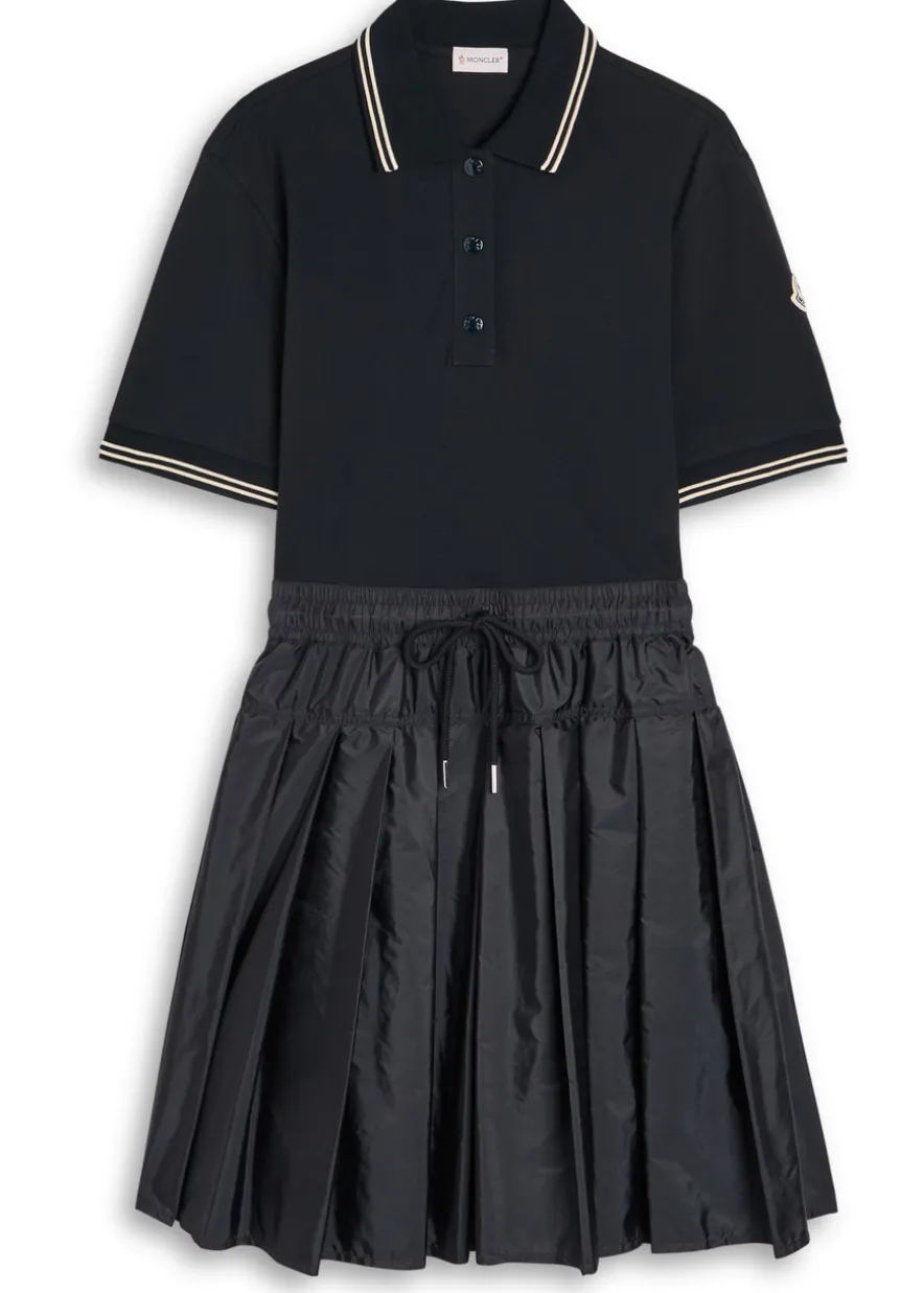 Piqué cotton and shell mini skirt