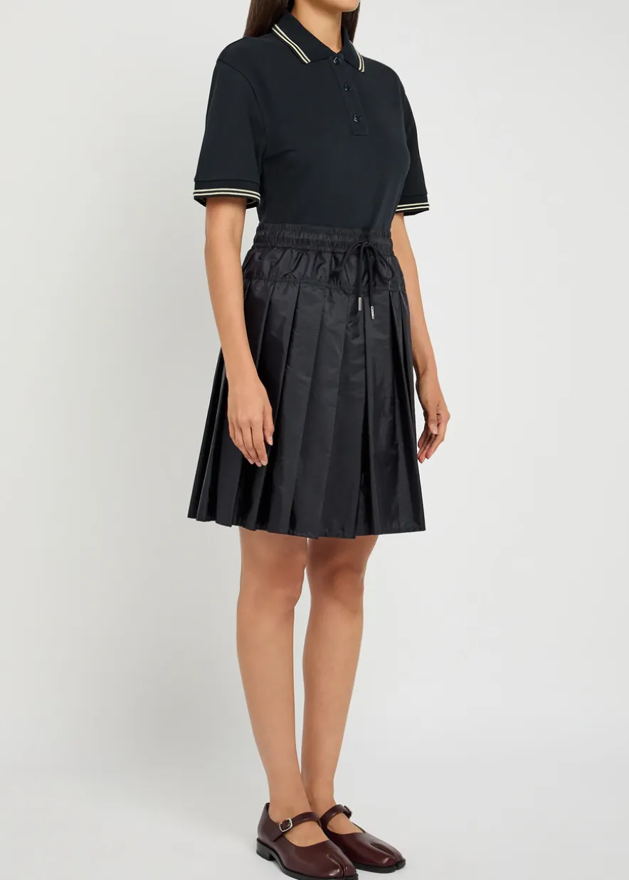 Piqué cotton and shell mini skirt