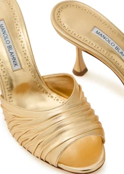 Pirua 70 metallic nappa mules