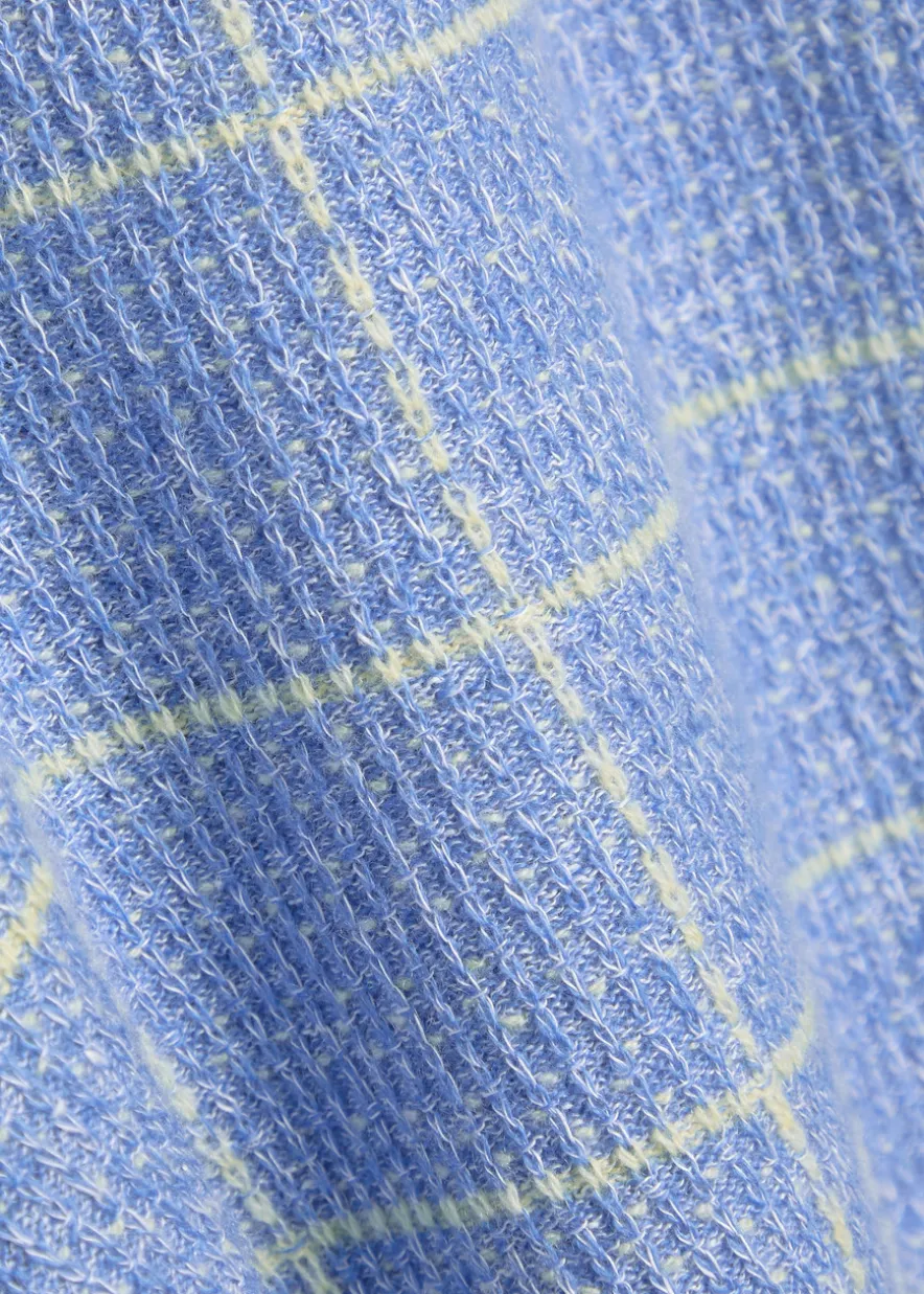 Plaid cashmere and linen-blend shorts