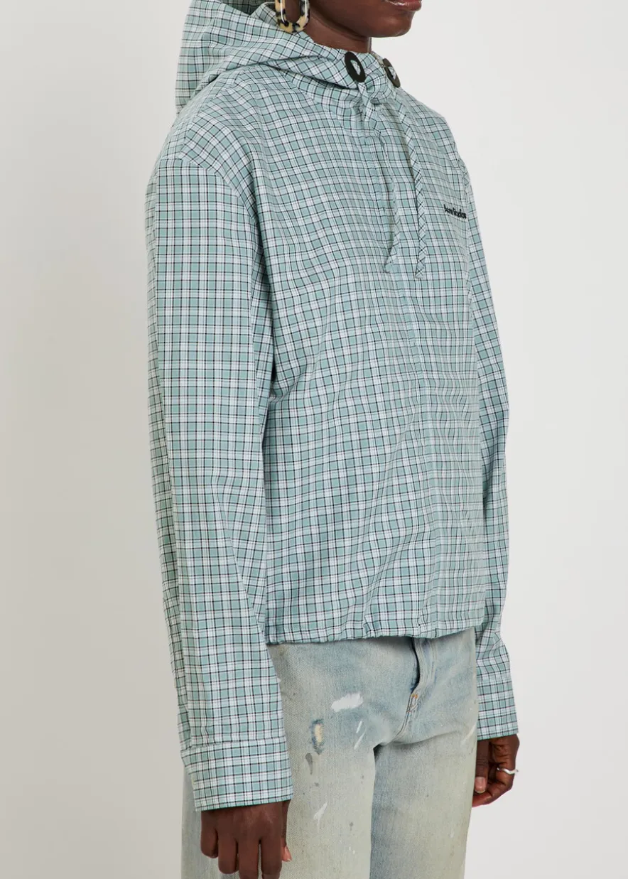 Plaid hooded cotton jacket