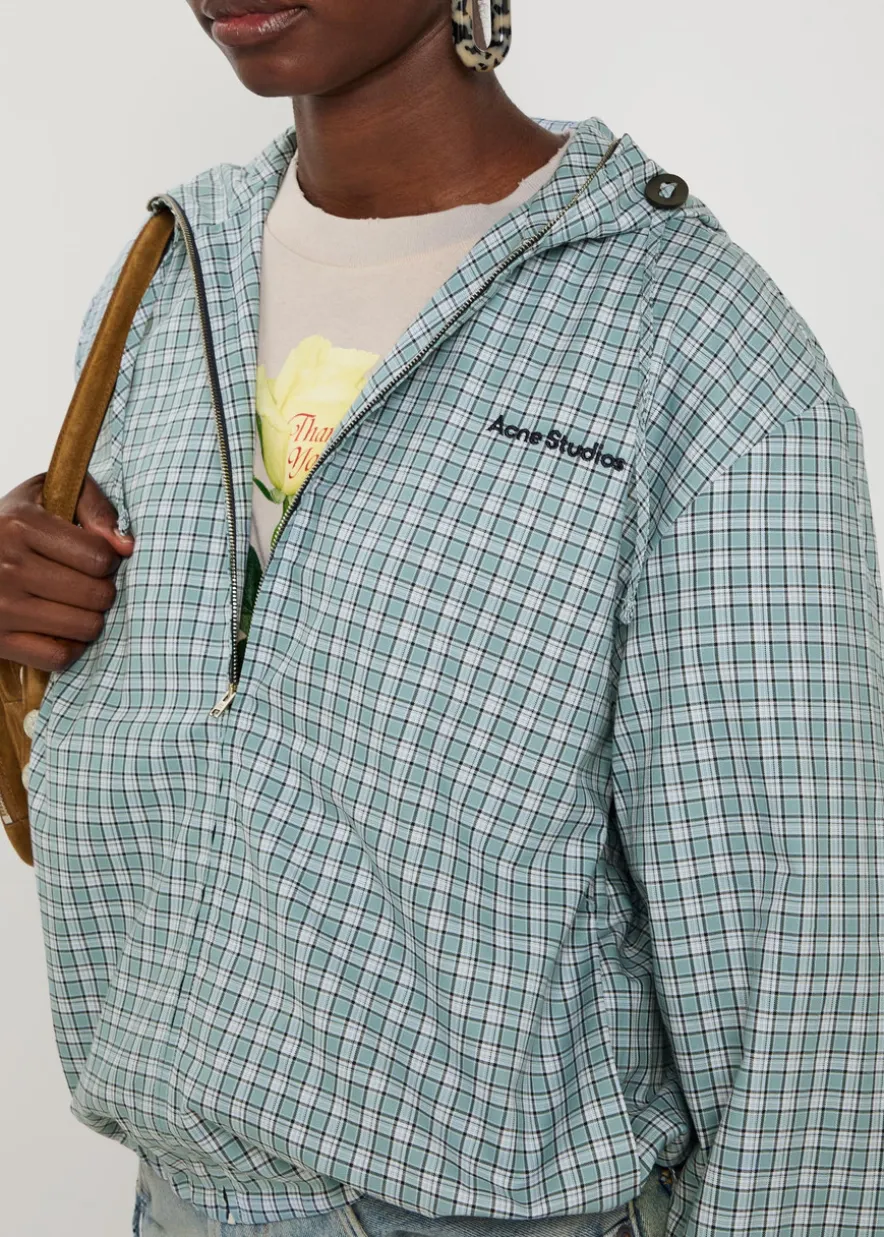 Plaid hooded cotton jacket