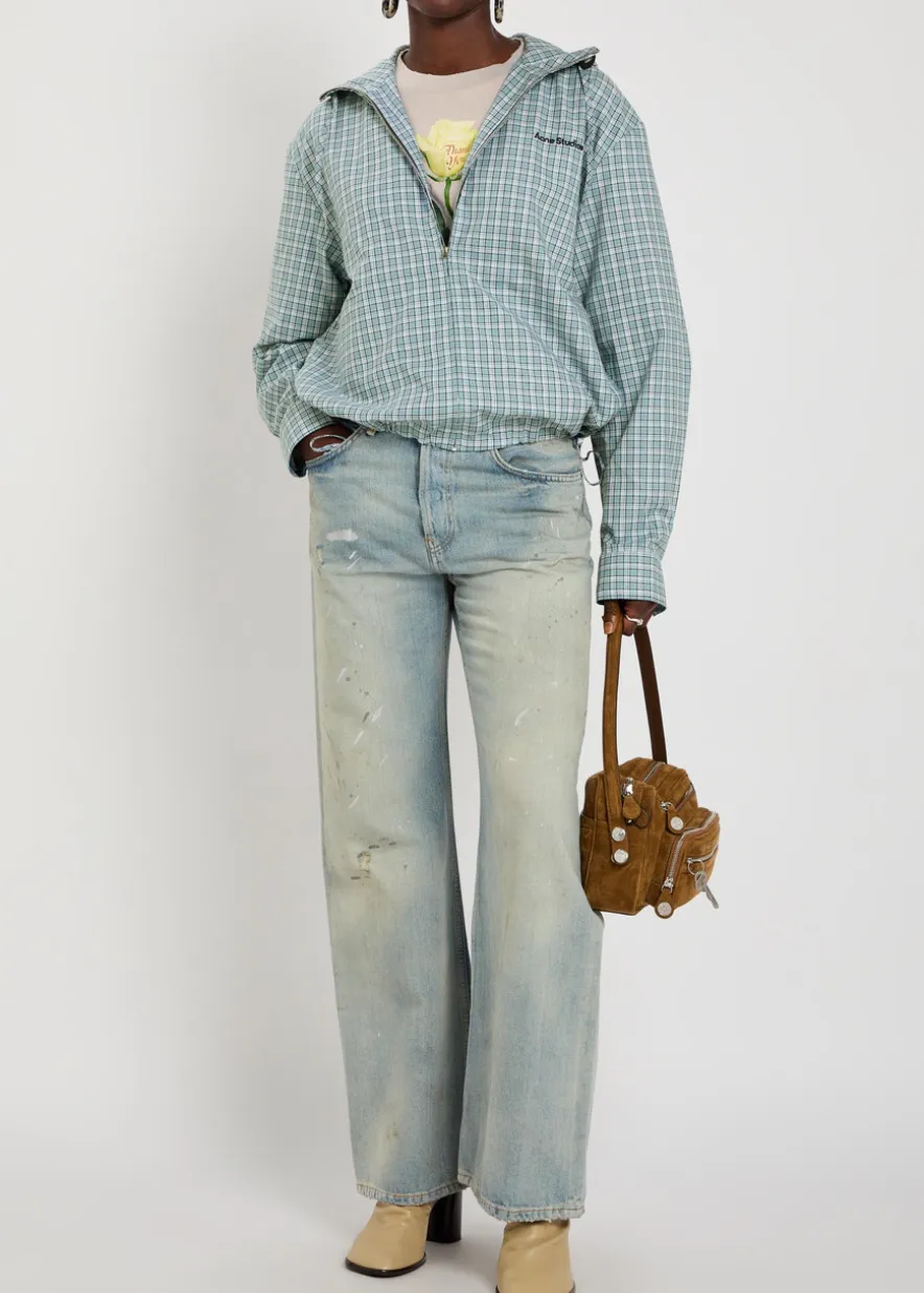 Plaid hooded cotton jacket