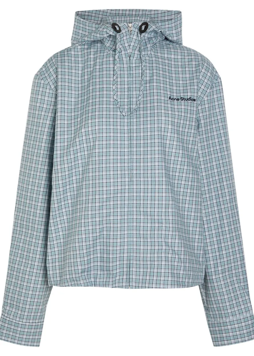 Plaid hooded cotton jacket