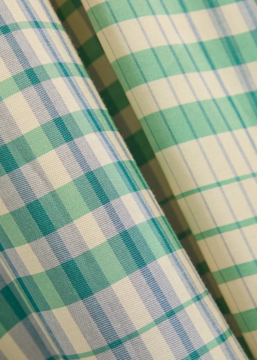 Plaid woven midi dress