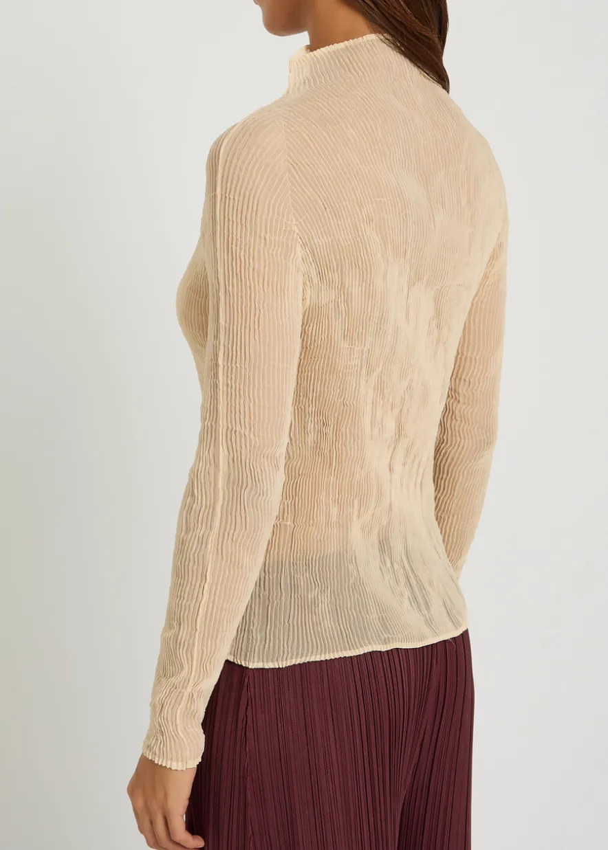 Pleated chiffon top