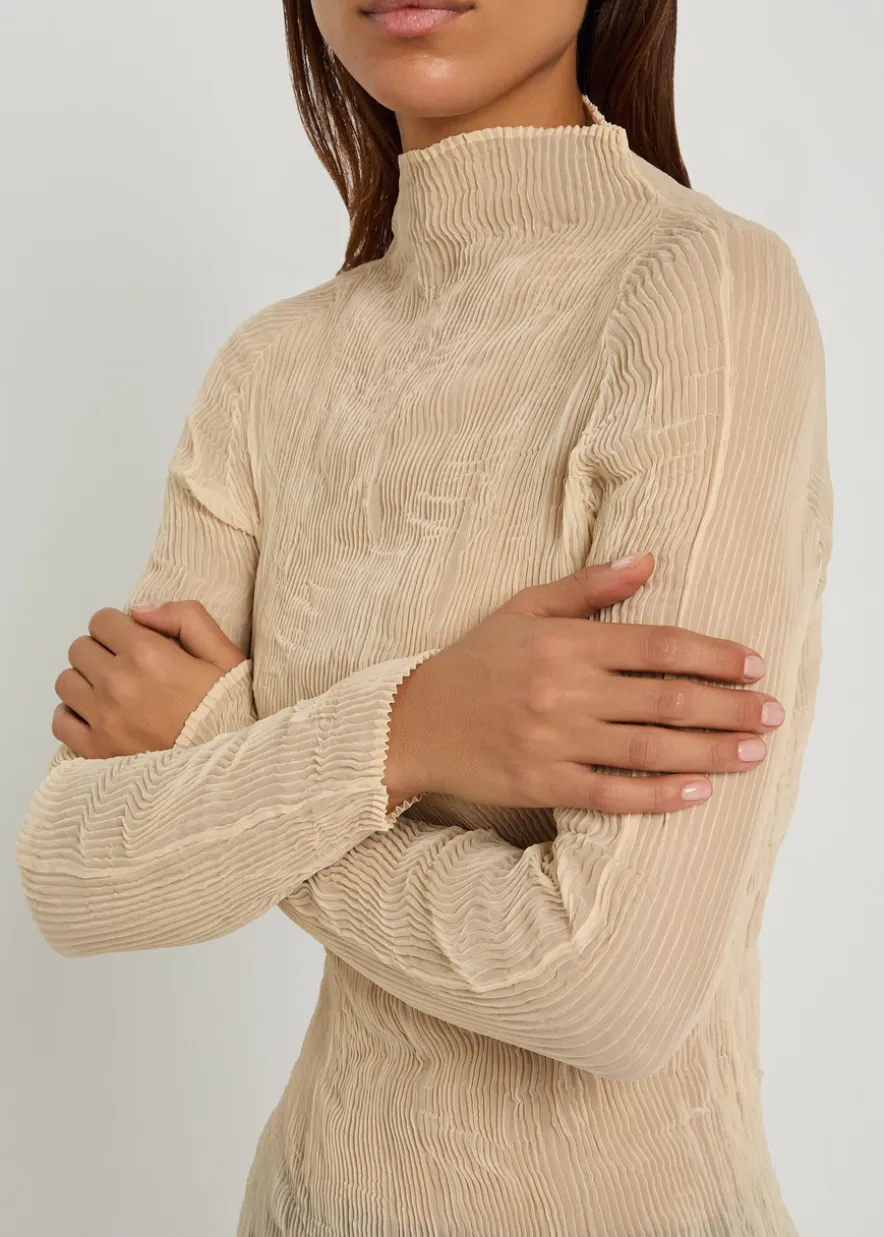 Pleated chiffon top