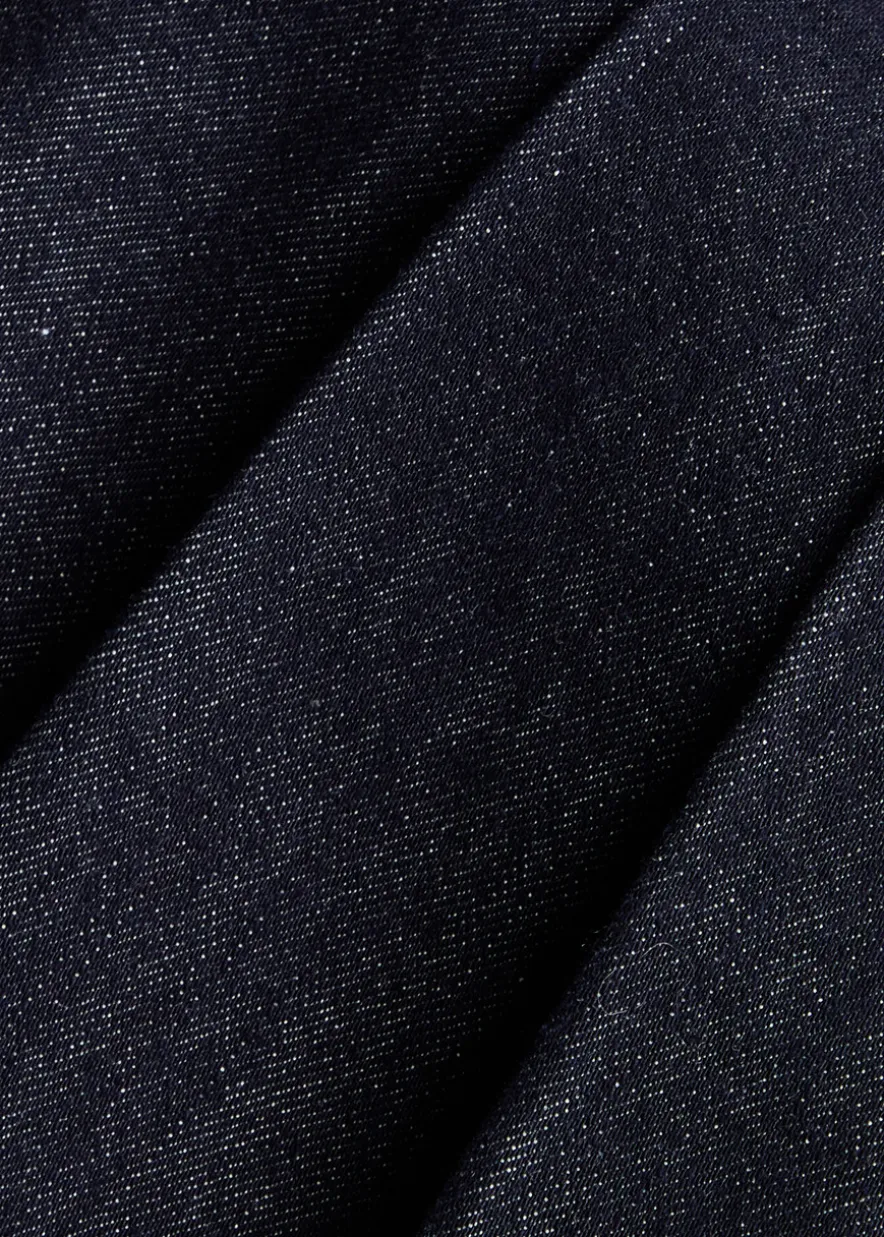 Pleated denim mini skirt