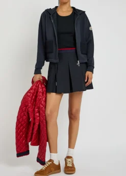 Pleated stretch-cotton mini skirt