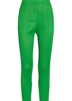 Pleated tapered-leg woven trousers