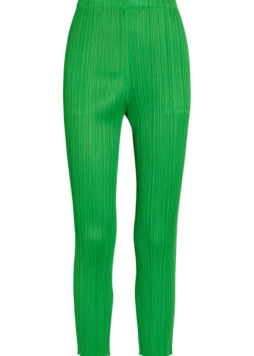 Pleated tapered-leg woven trousers