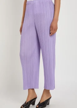 Pleated wide-leg woven trousers