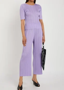 Pleated wide-leg woven trousers