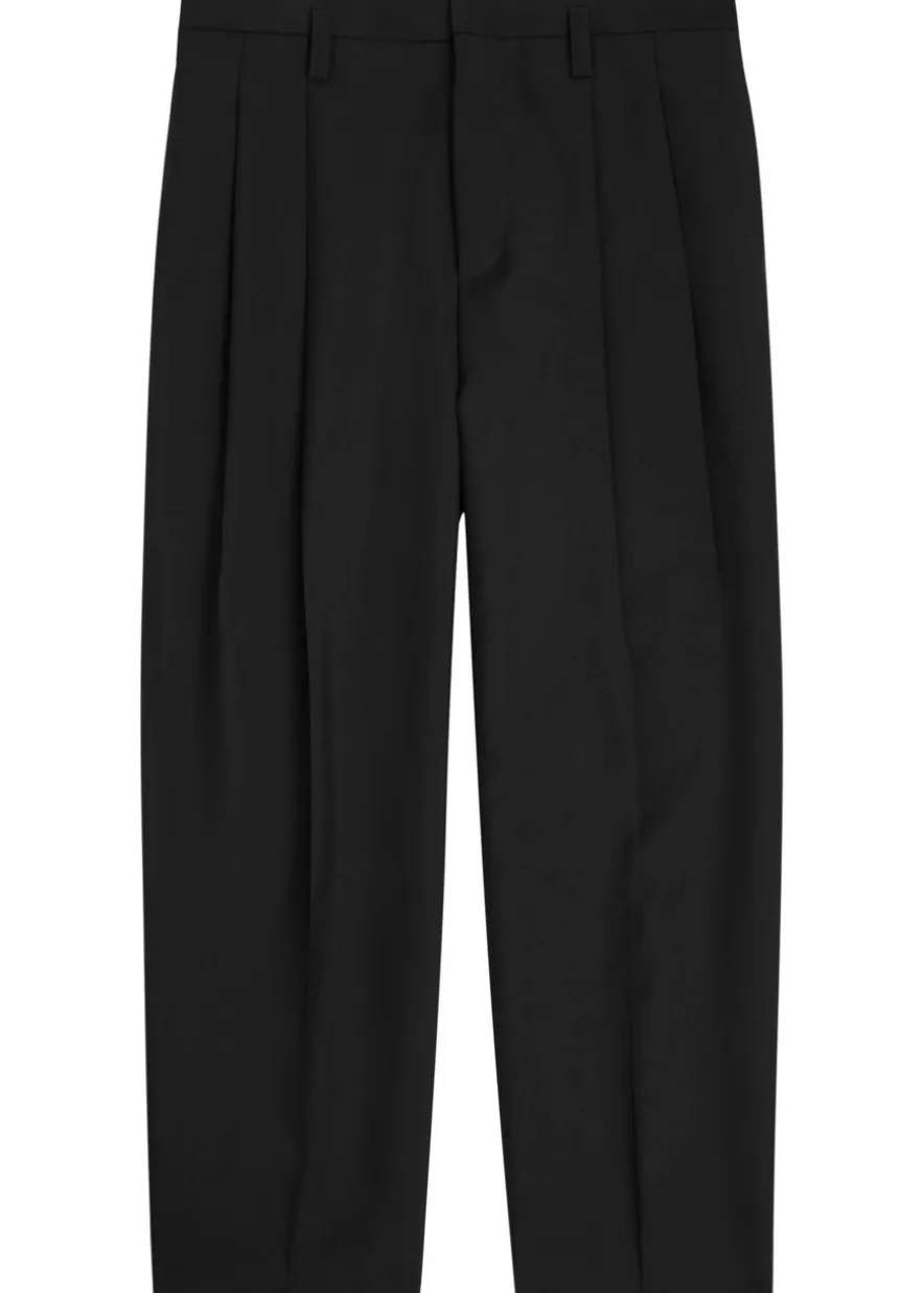 Pleated wool trousers