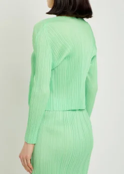 Pleated woven cardigan