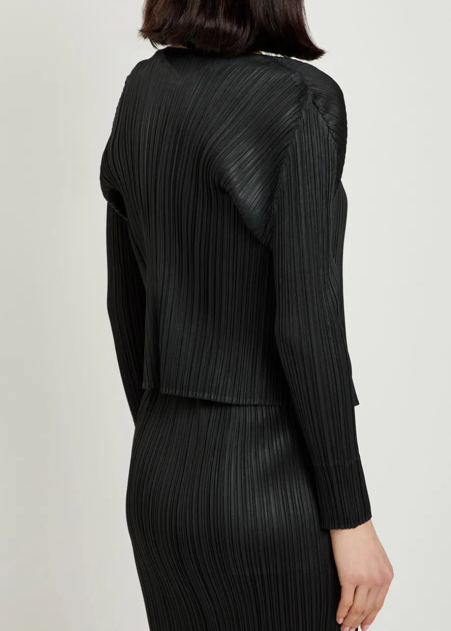 Pleated woven cardigan