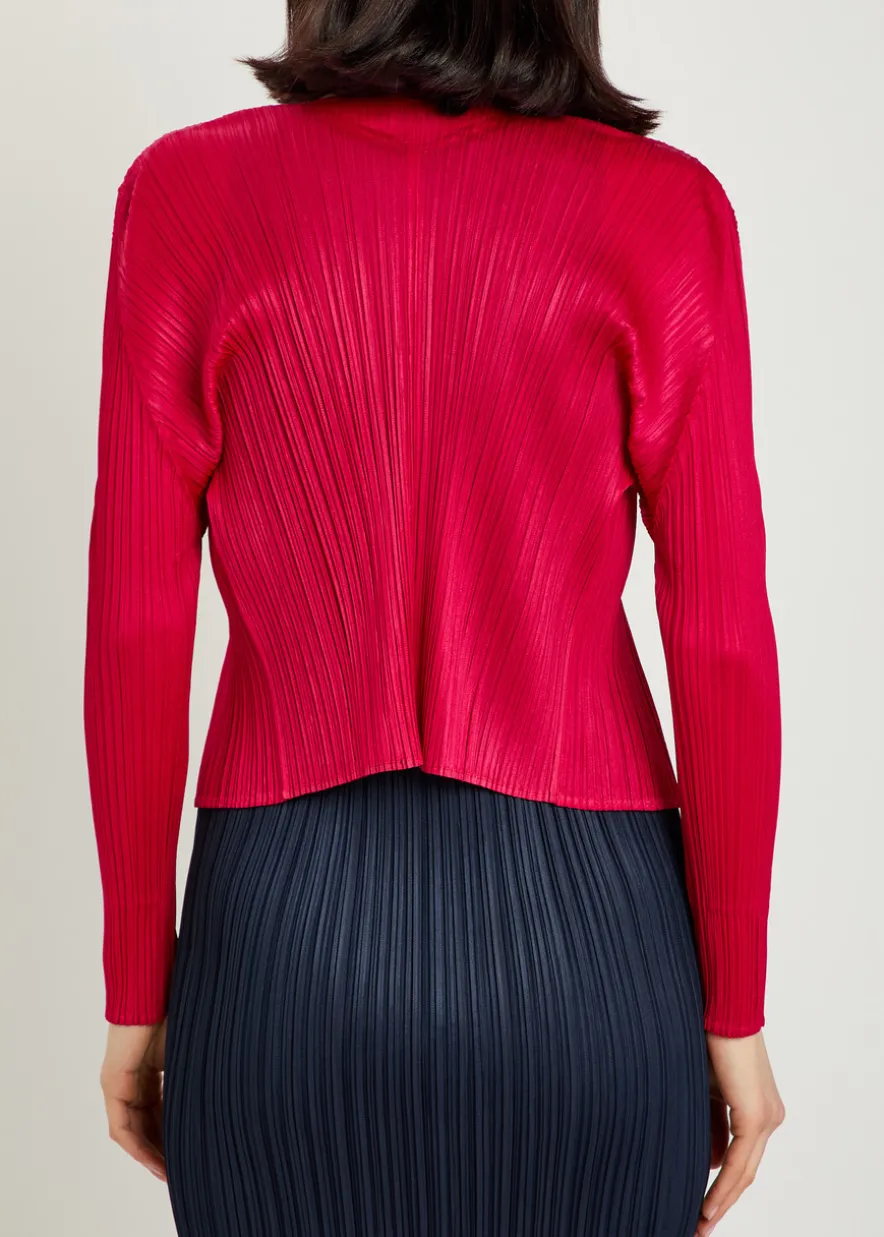 Pleated woven cardigan