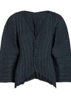 Pleated woven cardigan