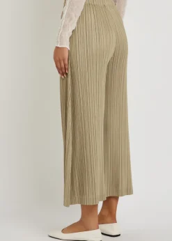 Pleated woven cropped trousers