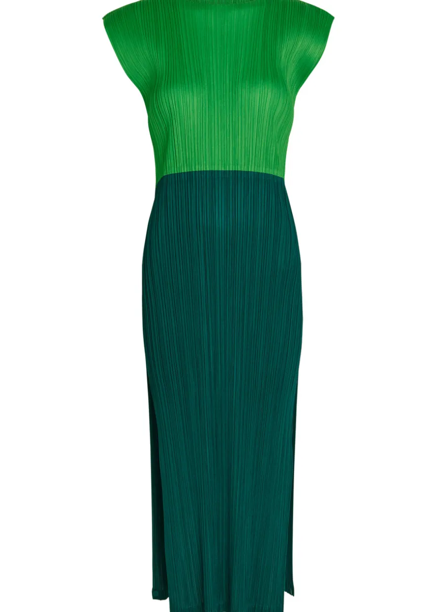 Pleated woven midi dress