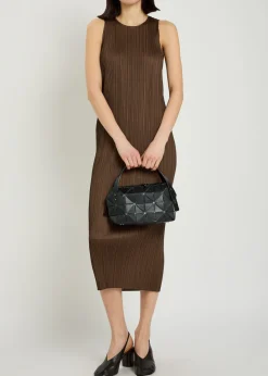 Pleated woven midi dress