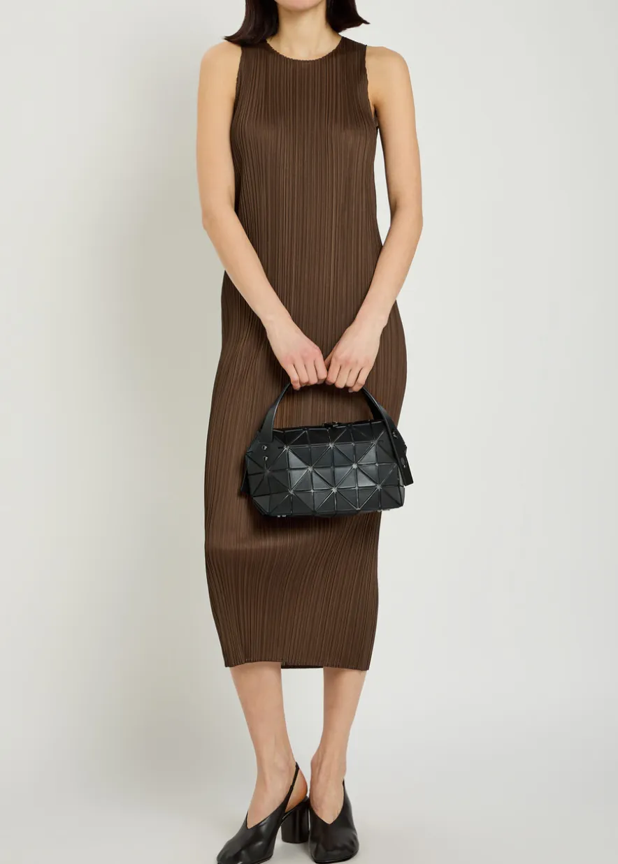 Pleated woven midi dress