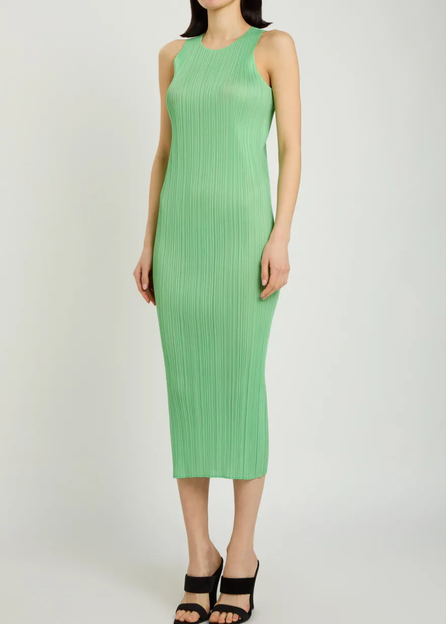 Pleated woven midi dress