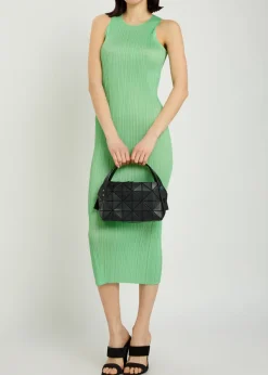 Pleated woven midi dress