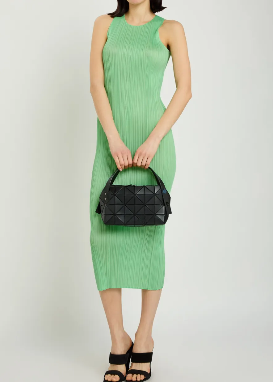 Pleated woven midi dress