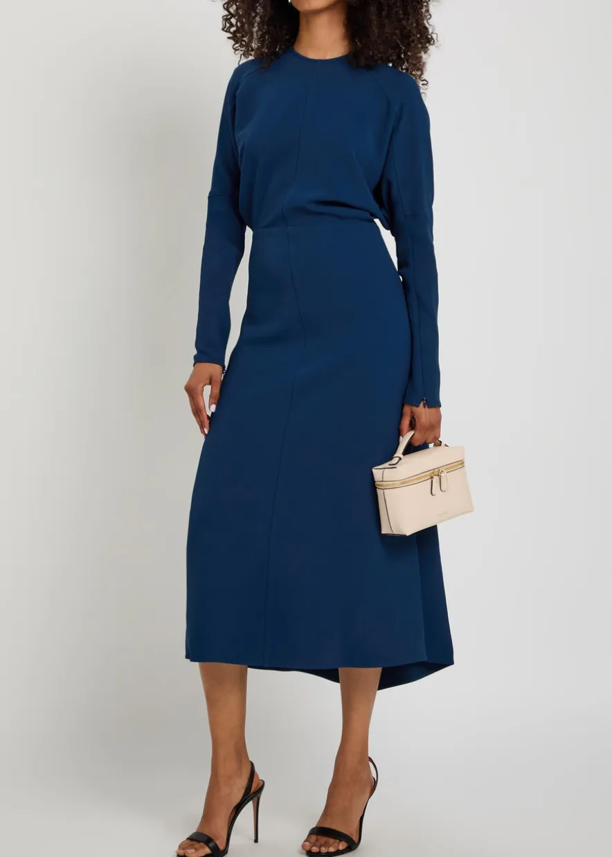 Pleated woven midi dress