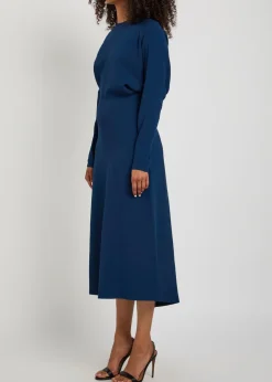Pleated woven midi dress