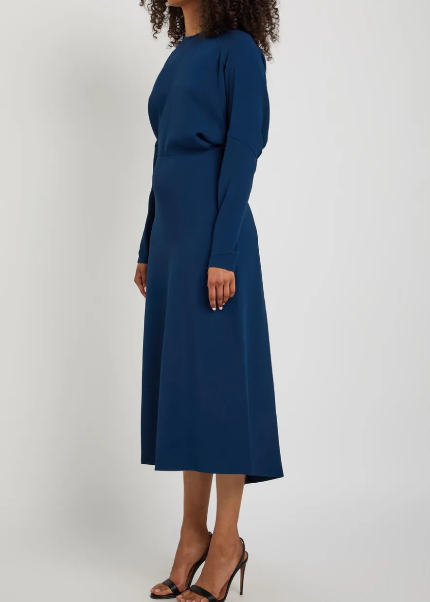 Pleated woven midi dress