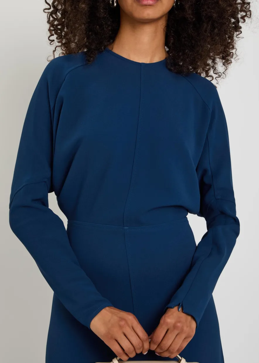 Pleated woven midi dress