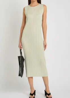 Pleated woven midi dress